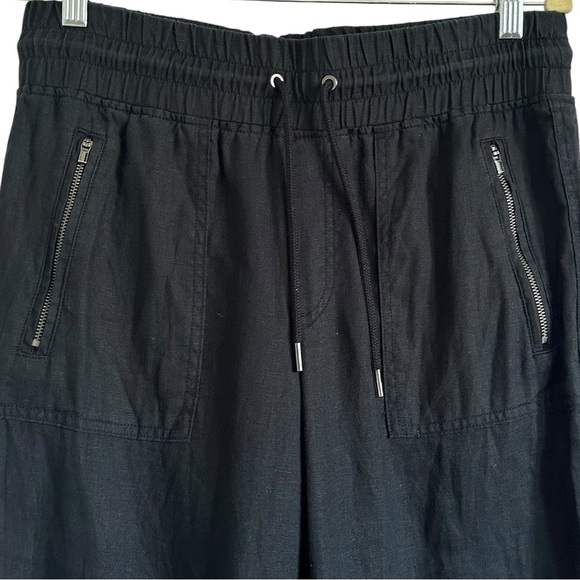 ATHLETA CABO BLACK LINEN JOGGERS SIZE 10 - Picture 7 of 14